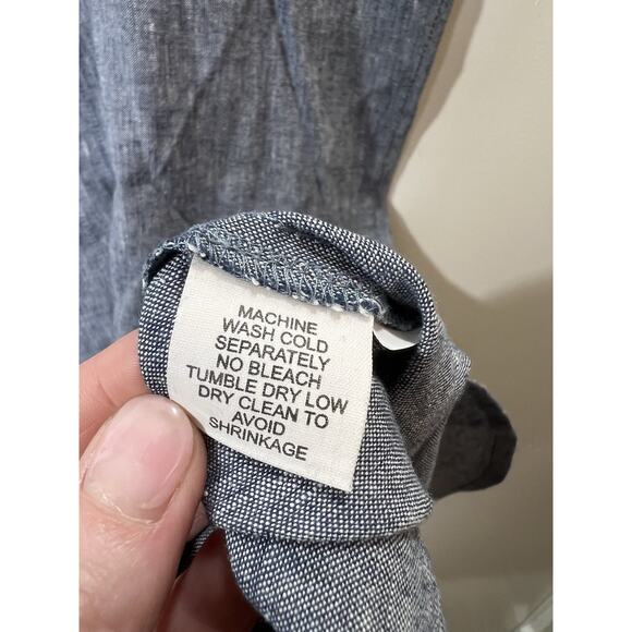 Eileen Fisher Women’s Chambray Shift Dress Sz S Blue Minimalist Timeless Capsule - Picture 7 of 10